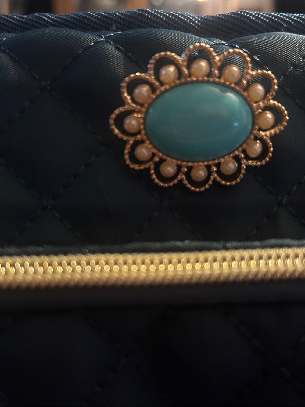 Teal Quilted Laptop /Tote Bag w/ Insulated Pockets - Picture 2 of 14